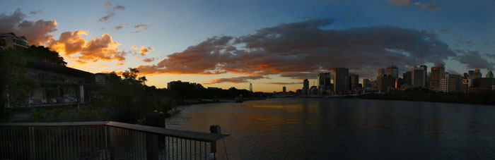 Brisbane City at Sunset