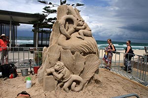 Sand castles at the Gold Coast