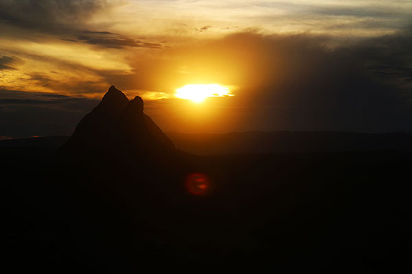 Sunset behind Crookneck and Beerwah