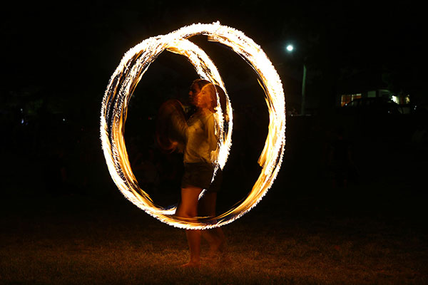 Bronwen fire-twirling