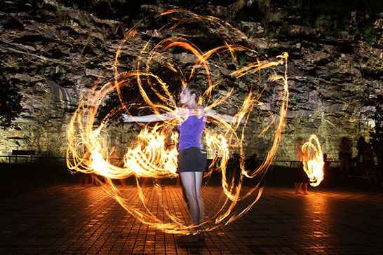 Bronwen fire-twirling