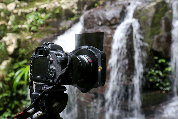 Maz’s camera admiring the view of a waterfall