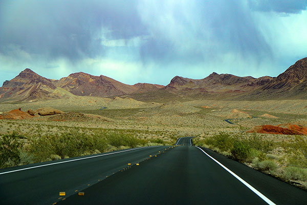 Driving through Lake Mead National Recreation Area