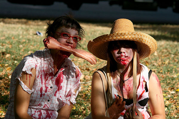 Zombies enjoying a bite to eat