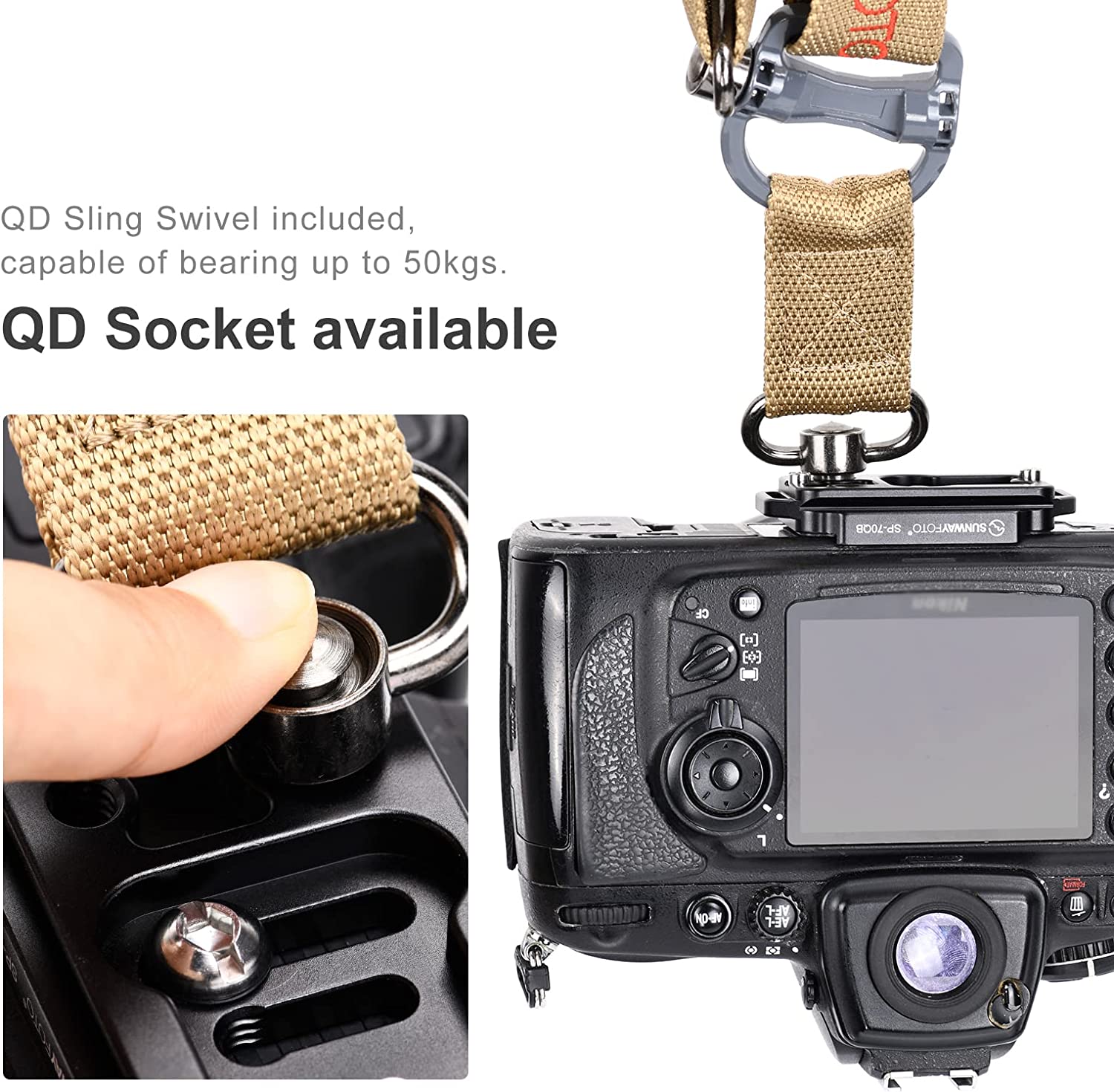 Sunwayfoto SP-70QB Camera Plate with QD (Quick Detach) socket