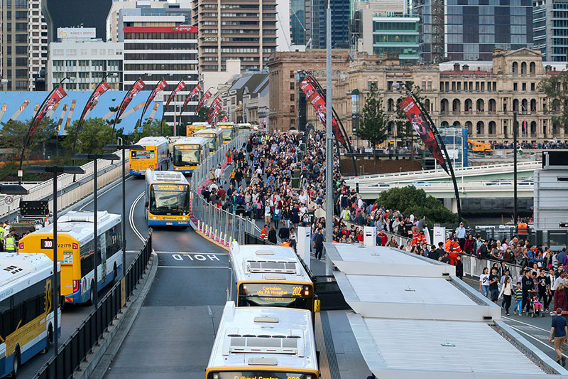 People arriving for Riverfire