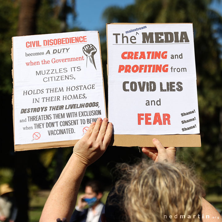 Freedom Rally, Brisbane Botanic Gardens