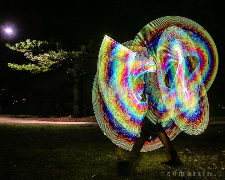 Fire twirling at Burleigh Bongos