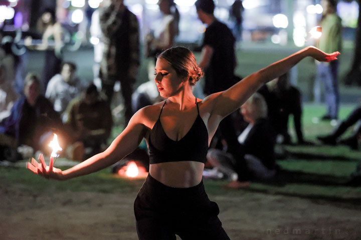 Fire twirling at Burleigh Bongos