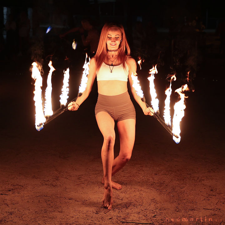 Courtney, Fire Twirling at Burleigh Bongos