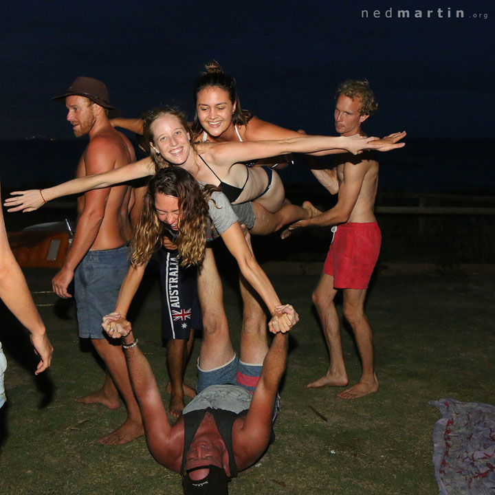 Bronwen Fairbairn, Aram Madigan, Sophia Edwards, Adam Beith, Natahlia Joy at Rainbow Bay