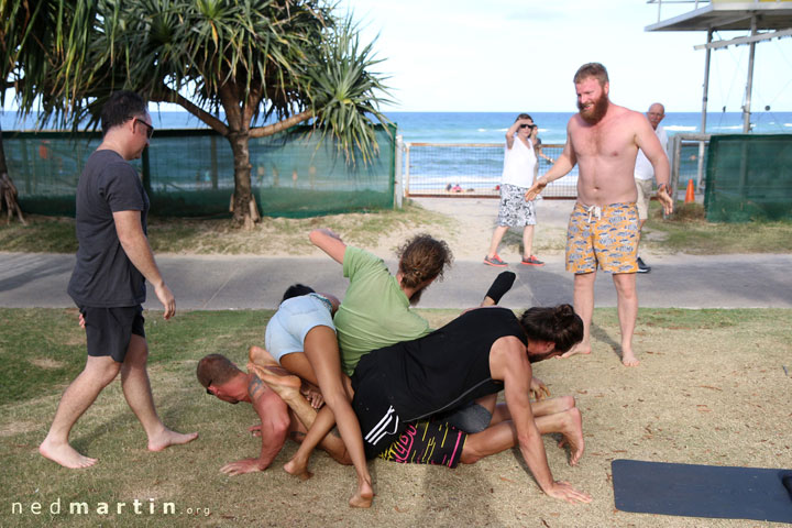 There was a slight miscalculation — with William Kellar & Daniela Monteiro at Justins Park, Burleigh Heads