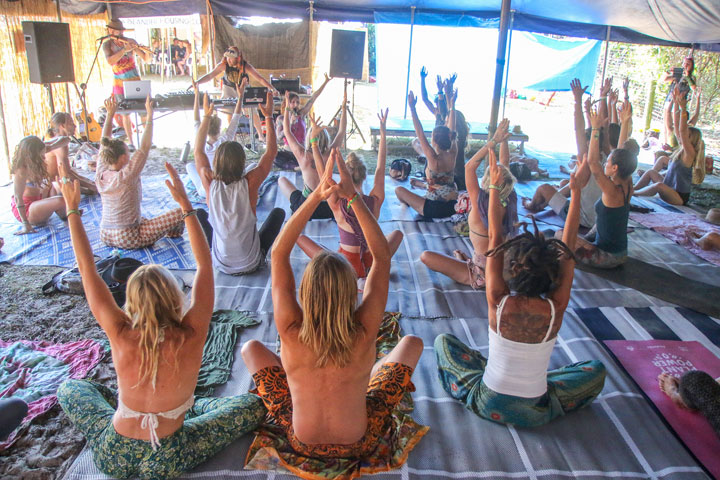 Juicey Yin Yoga and Funky Beats with Bhakti and the Bumblebee, Island Vibe Festival 2019, Stradbroke Island