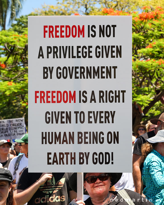 Freedom Rally, Brisbane Botanic Gardens