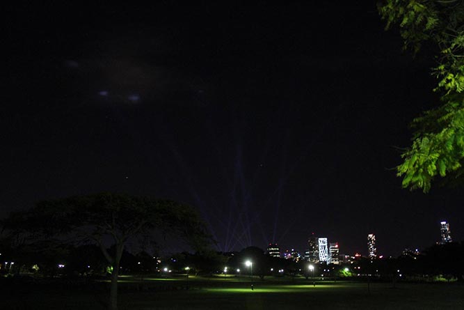 Testing the lights for the Brisbane Festival