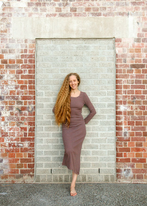 Bronwen & her very frizzy hair at Brisbane Powerhouse