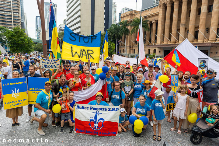 Stand With Ukraine Protest, King George Square, Brisbane