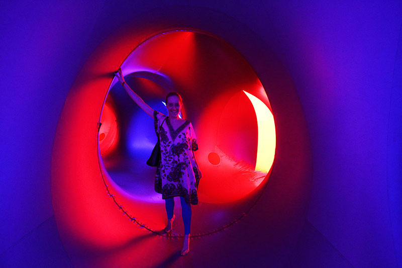 Bronwen in the Exxopolis Luminarium, South Bank