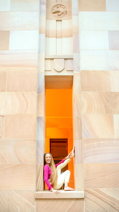 Bronwen in the Great Court at UQ