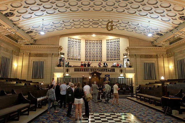 The great hall in the Masonic Temple