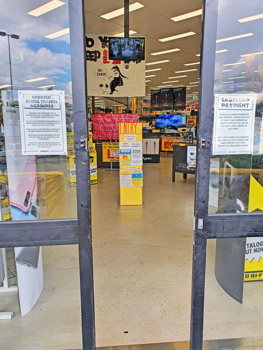 Coronavirus signage in local shops