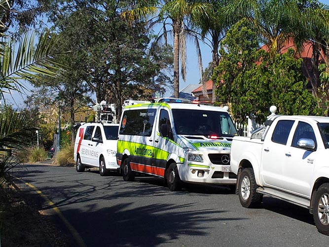 Ambulance & Channel 7 arrive