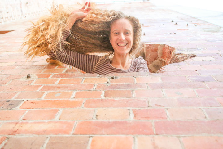 Bronwen & her very frizzy hair at Brisbane Powerhouse