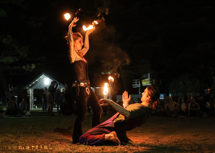 Tay & Liam, Burleigh Bongos and Fire-twirling