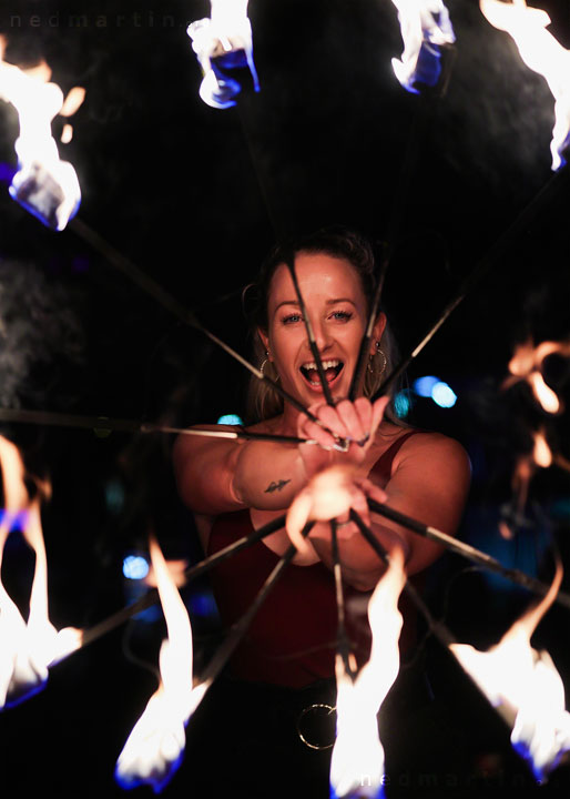 Fire twirling at Burleigh Bongos