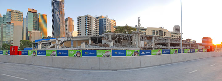 Roma St Transit Centre being knocked down