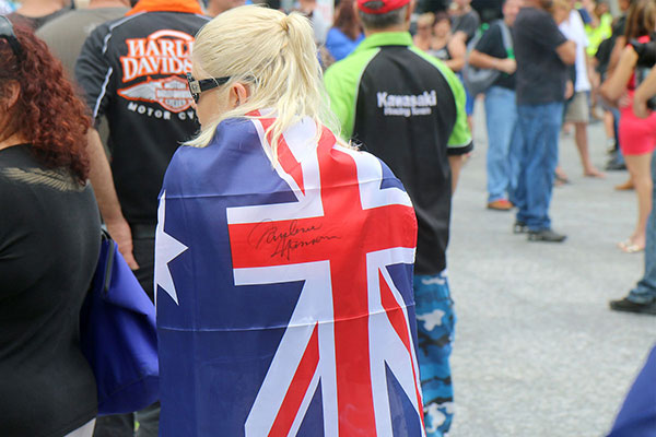 An Australian flag signed by Pauline Hanson