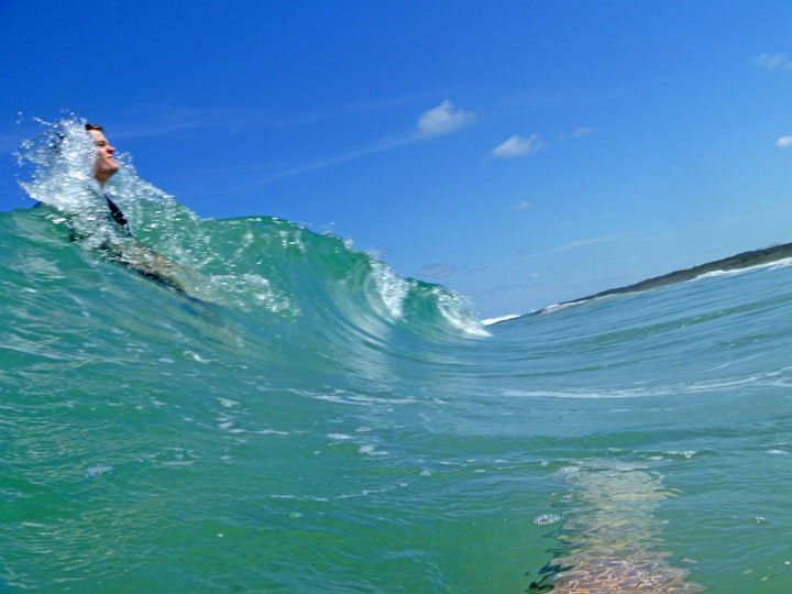 Chris “swimming”, Moreton Island