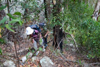 Bronwen & Ned climbing up towards The Steamers