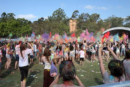 Everyone throwing their colours at SpringFlare Festival of Colours