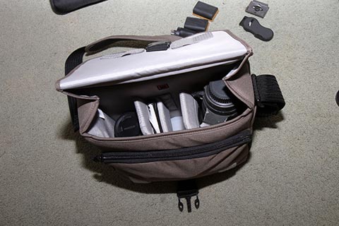 Ned’s new camera bag, a Lowepro Event Messenger 150