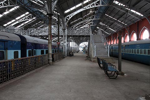 The first of many Indian train stations, though this one is surprisingly empty