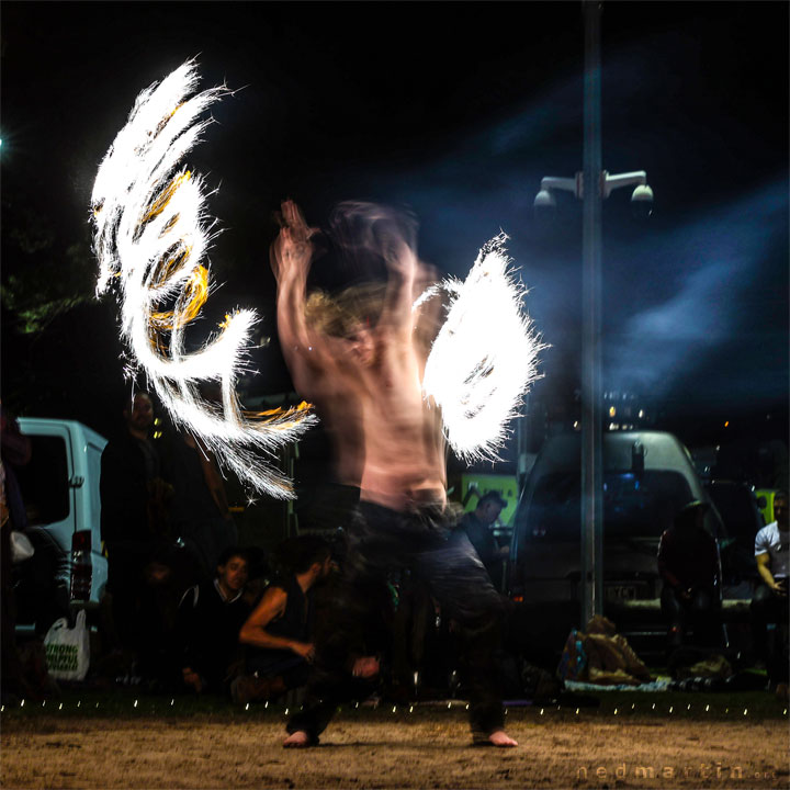 Fire Twirling at Burleigh Bongos