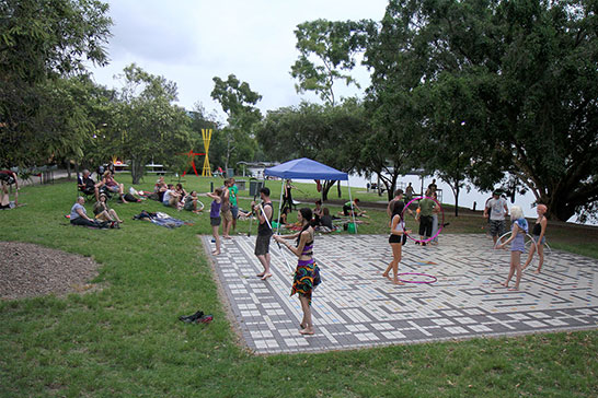 People playing at Sunset Gathering