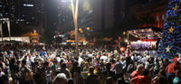 Crowds surrounding the Lord Mayor’s Christmas Tree