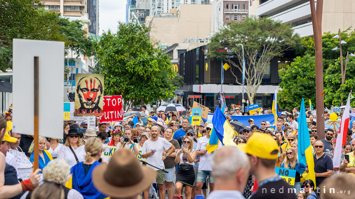 Stand With Ukraine Protest, King George Square, Brisbane