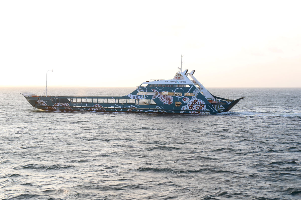 Passing one of the Stradbroke Island ferries