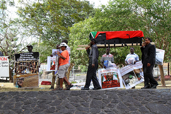 People protesting from Sudan