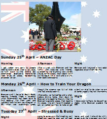 I attend ANZAC Day, learn how to train my dragon, & suffer from a pre-midlife crisis.