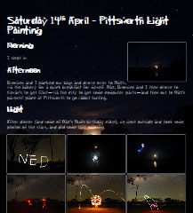 Bronwen & I go to Pittsworth with Maz & Clint, eat birthday cake, & take photographs in the dark.