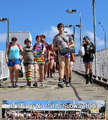 Bronwen & I attend the Brisbane No Pants Subway Ride.