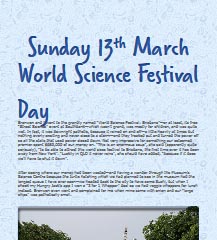 Bronwen & I go to the World Science Festival. It is not very good & it rains.