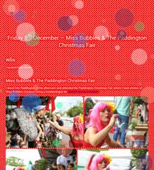 I drive to the Paddington Christmas Fair & photograph Miss Bubbles.