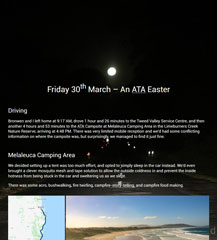 Bronwen & I drive to Melaleuca Campground & spend Easter with some of the ATA crew.