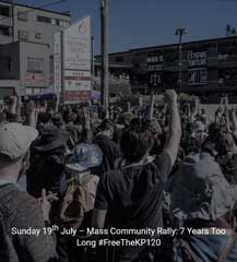 I drive into Kangaroo Point & photograph “Mass Community Rally: 7 Years Too Long #FreeTheKP120”