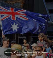 I photograph a Freedom Rally at the Brisbane Botanic Gardens.